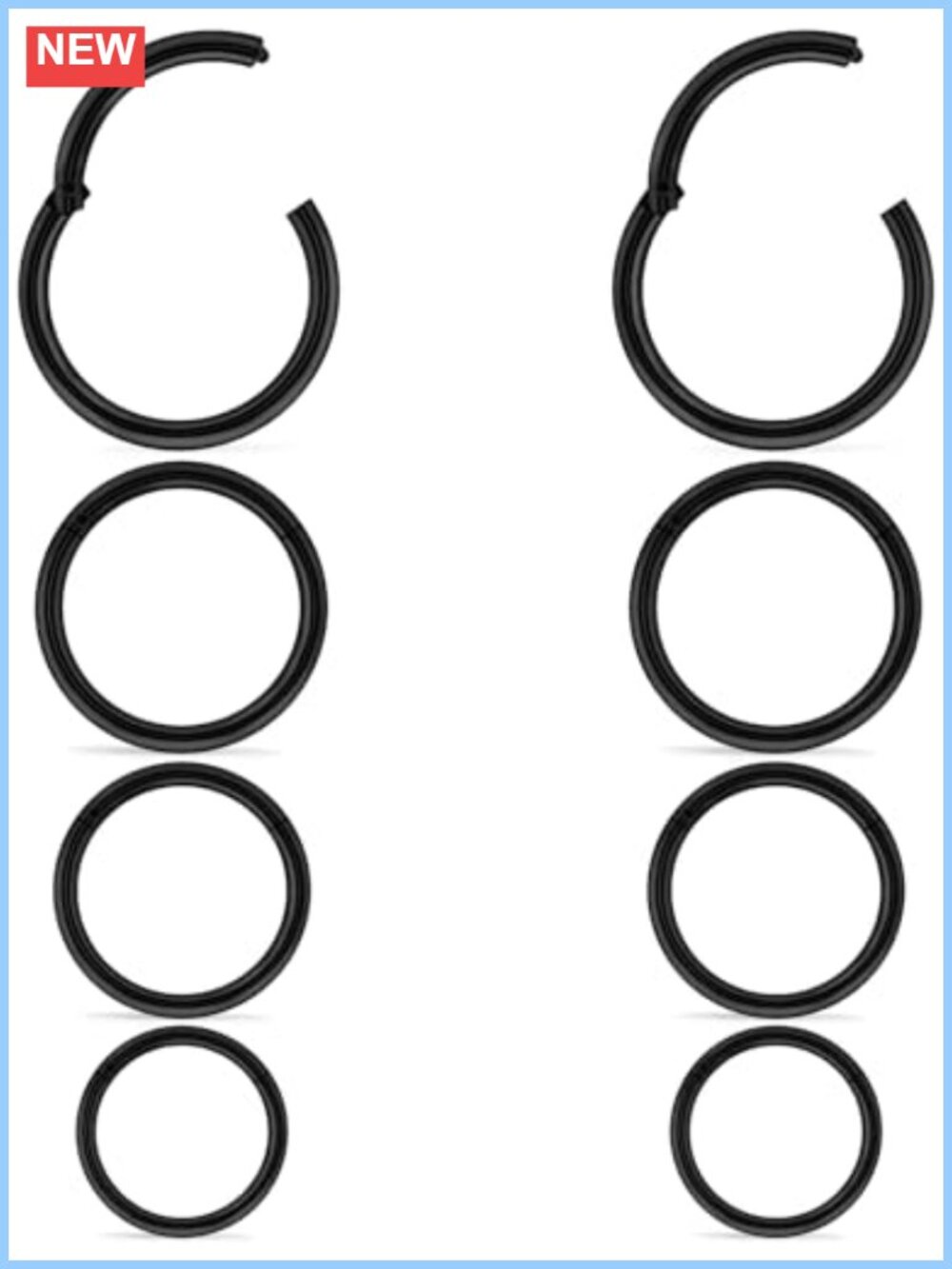 316L Surgical Steel Hinged Clicker Segment Nose Rings Hoop Lip Helix Daith